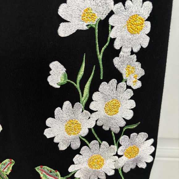 INC International Concepts Black Daisy/ Rose Embroidered Knit Dress, Size Small - Picture 4 of 14